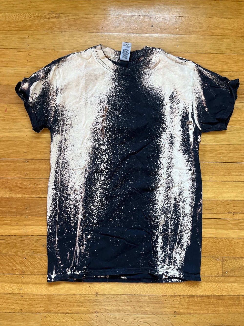 Handmade trashed distressed destroyed bleach tie-dye t-shirt punk goth grunge s